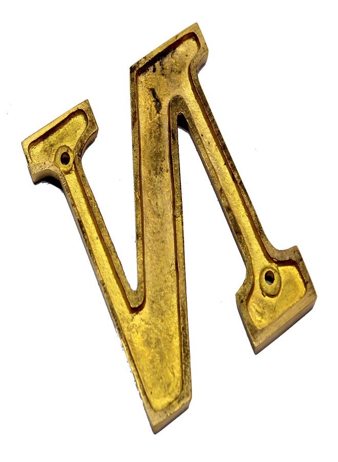 eSplanade Brass House Hotel Door Name Alphabets - Wall Door Plaque Alphabet Letter - Golden - 4" Inches ("N" Alphabet - 4") - Image 3